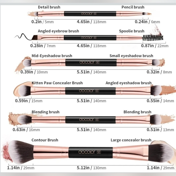 Docolor Essentials Makeup Brush Set NIB - Picture 5 of 7